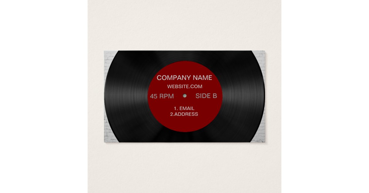 Retro Vinyl Record Generic Business Card Template Zazzle