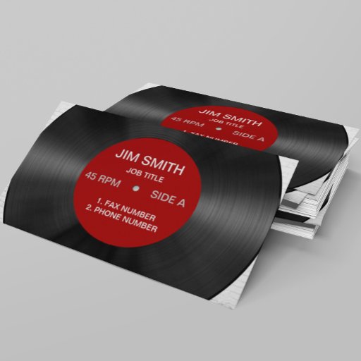 Customizable Retro Vinyl Record Generic Business Card Template