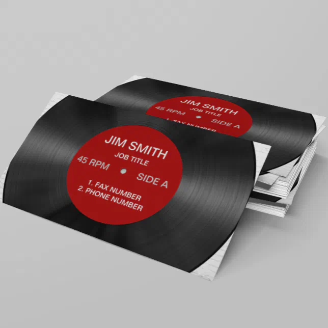 Retro Vinyl Record Generic Business Card Template | Zazzle