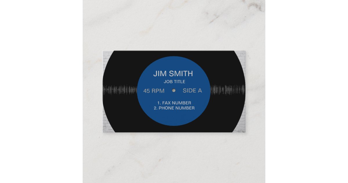 Retro Vinyl Record Generic Business Card Template Zazzle
