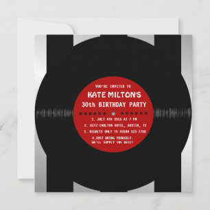 Retro Vinyl Record l Modern Birthday Party Invites