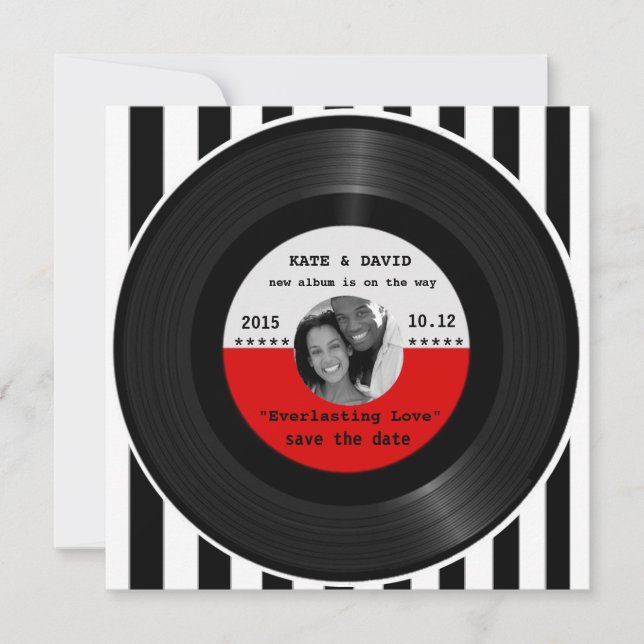 Retro Vinyl Record l Modern Save-the-Date Save The Date (Front)