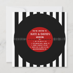 Retro Vinyl Record l Modern Wedding Invitation