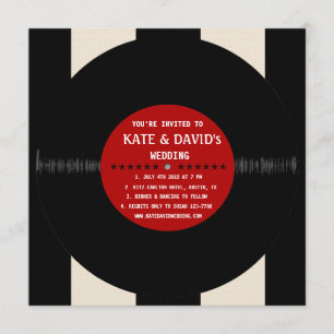 Retro Vinyl Record l Modern Wedding Invitation
