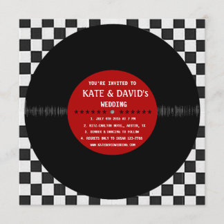 Retro Vinyl Record l Modern Wedding Invitation