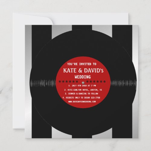 Retro Vinyl Record l Modern Wedding Invitation
