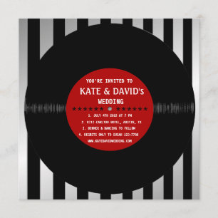 Retro Vinyl Record l Modern Wedding Invitation