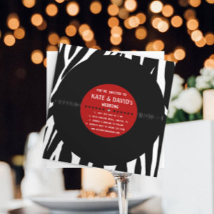 Retro Vinyl Record l Modern Wedding Invitation