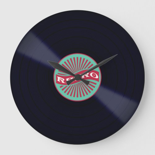 Retro Vinyl Record Large Clock