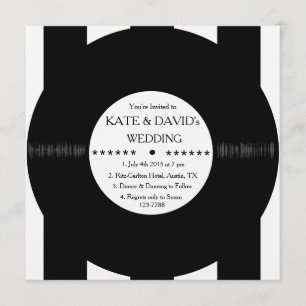Retro Vinyl Record Modern Chic Wedding Invites