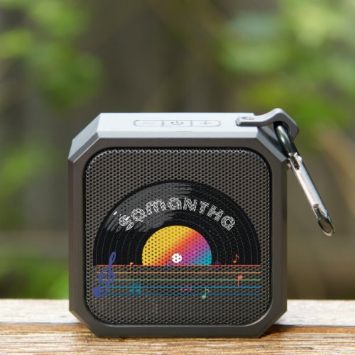 Retro Vinyl Record Monogram Bluetooth Speaker