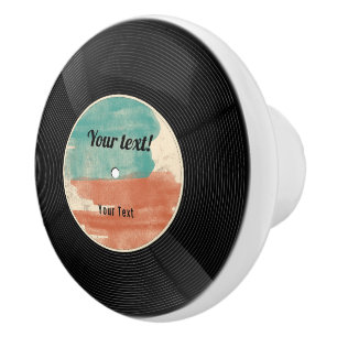 Retro Vinyl Record Music Album Ceramic Knob