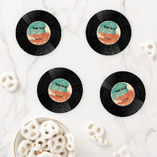 Retro Vinyl Record Music Album Coaster Set
