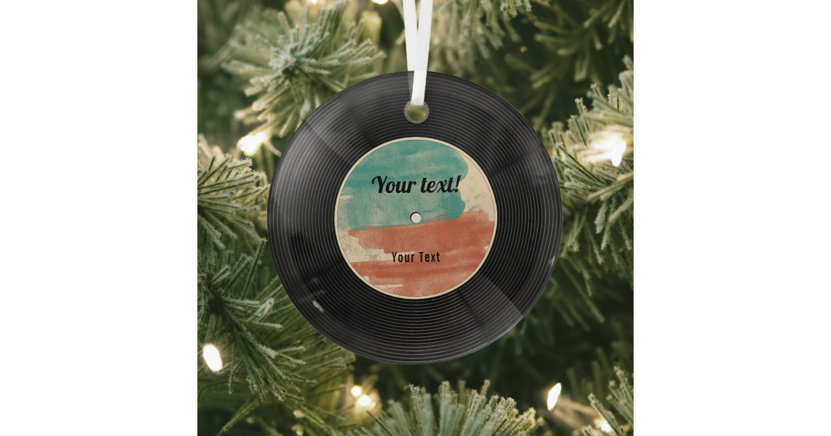 Fake Custom Vinyl Record Ornament, Zazzle
