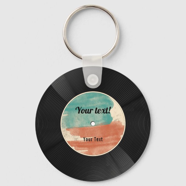 Retro Vinyl Record Music Album  Keychain (Front)
