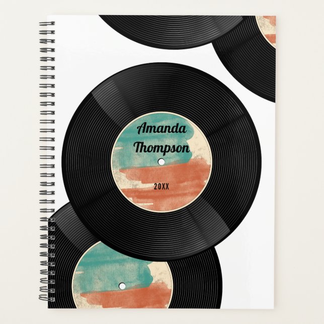 Retro Vinyl Record Music Album   Planner (Front)