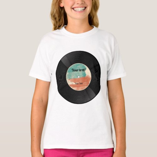 Retro Vinyl Record Music Album T_Shirt