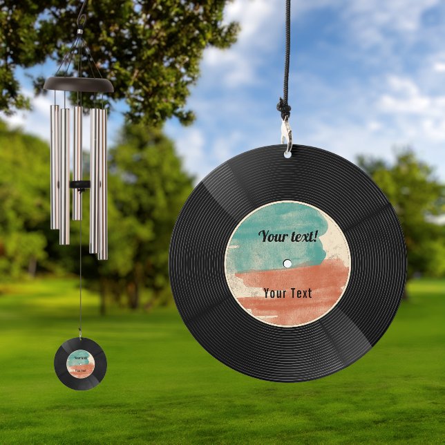 Retro Vinyl Record Music Album   Wind Chime (Outdoor)