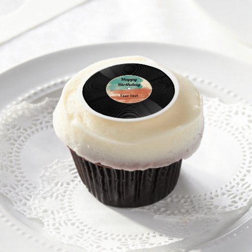 Retro Vinyl Record Music Birthday Party  Edible Frosting Rounds