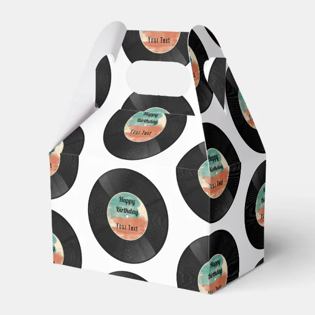 Retro Vinyl Record Music Birthday Party Favor Box Zazzle