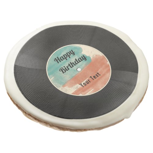 Retro Vinyl Record Music Birthday Party  Sugar Cookie