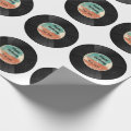 Retro Vinyl Record Music Birthday Party Wrapping Paper | Zazzle