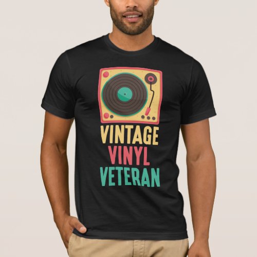 Retro Vinyl Record music turntable techno Dj T_Shirt