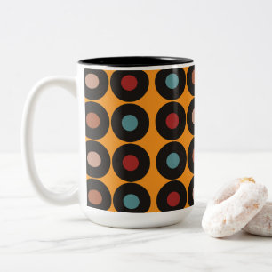 Retro Vinyl Record Music Two-Tone Coffee Mug