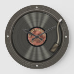 Retro Vinyl Record Music Wall Clock at Zazzle