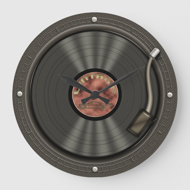 Retro Vinyl Record Music Wall Clock (Front)