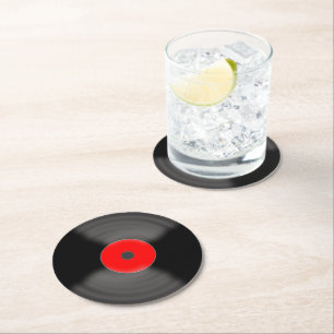 Retro Vinyl Record Paper Coasters