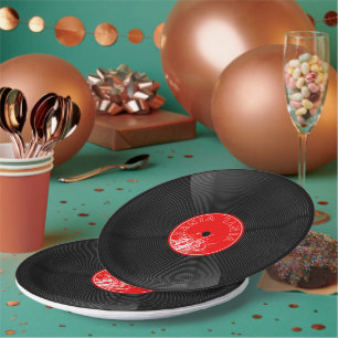 Retro Vinyl Record Paper Plates - Elegant Vibe