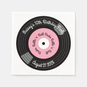 Retro Vinyl Record Party Napkins