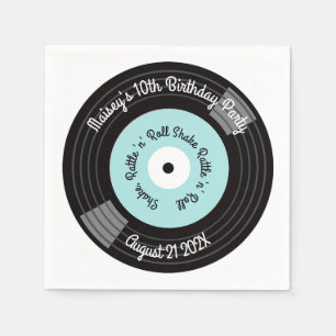 Retro Vinyl Record Party Napkins
