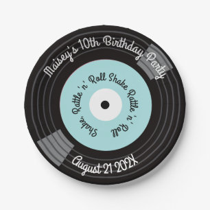 Retro Vinyl Record Party Paper Plates