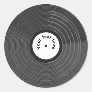 Retro Vinyl Record Personalized  Classic Round Sticker