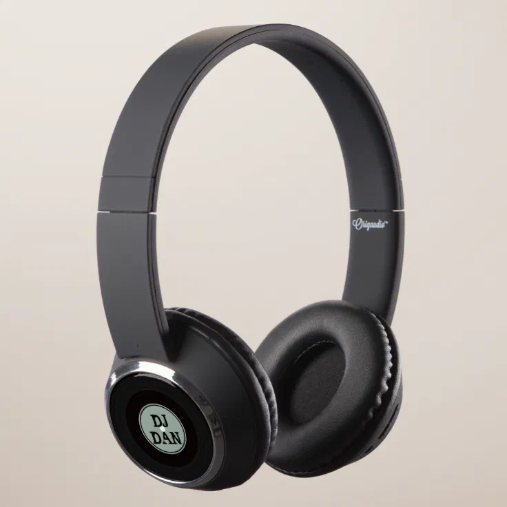 Retro Vinyl Record Personalized Custom DJ Name Headphones | Zazzle