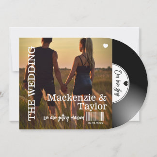 Retro Vinyl Record Photo Cover Wedding Invitation
