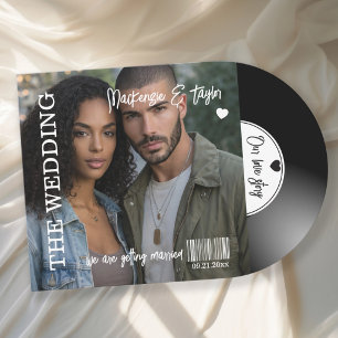 Retro Vinyl Record Photo Cover Wedding Invitation
