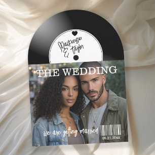 Retro Vinyl Record Photo Cover Wedding Invitation
