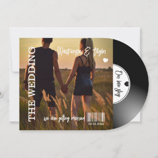 Retro Vinyl Record Photo Cover Wedding Invitation