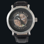 Retro Vinyl Record Photo Custom Wedding Keepsake Watch<br><div class="desc">Retro Vinyl Record Photo Custom Wedding / Anniversary / Engagement or Any Other Occasion Keepsake Gift. Customize it to add and adjust your photo along with your text occasion-accordingly.</div>