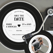 Retro Vinyl Record Photo Wedding Save The Date Invitation at Zazzle