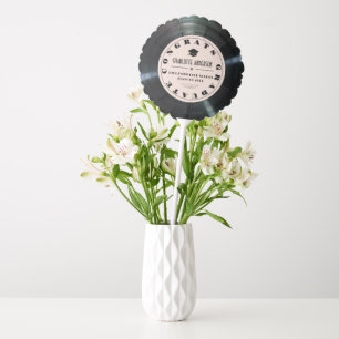 Retro Vinyl Record Pink Graduation Balloon
