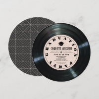 Retro Vinyl Record Pink Graduation