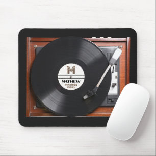 Retro Vinyl Record Player Mouse Pad