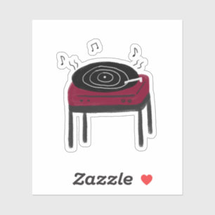 Retro Vinyl Record Player Music Lover Gift Sticker