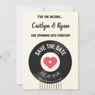 Retro Vinyl Record Save the Date – Music Lover