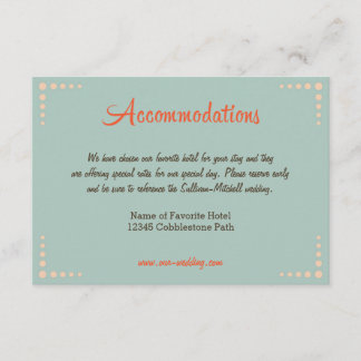Retro Vinyl Record Sky Blue Wedding Accommodations Enclosure Card