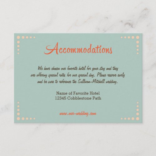 Retro Vinyl Record Sky Blue Wedding Accommodations Invites
